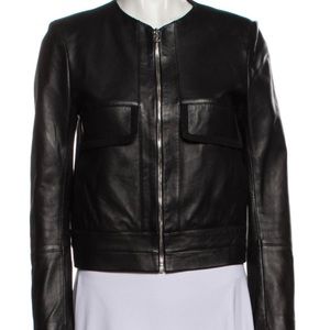 Sandro Lamb Leather Biker Jacket